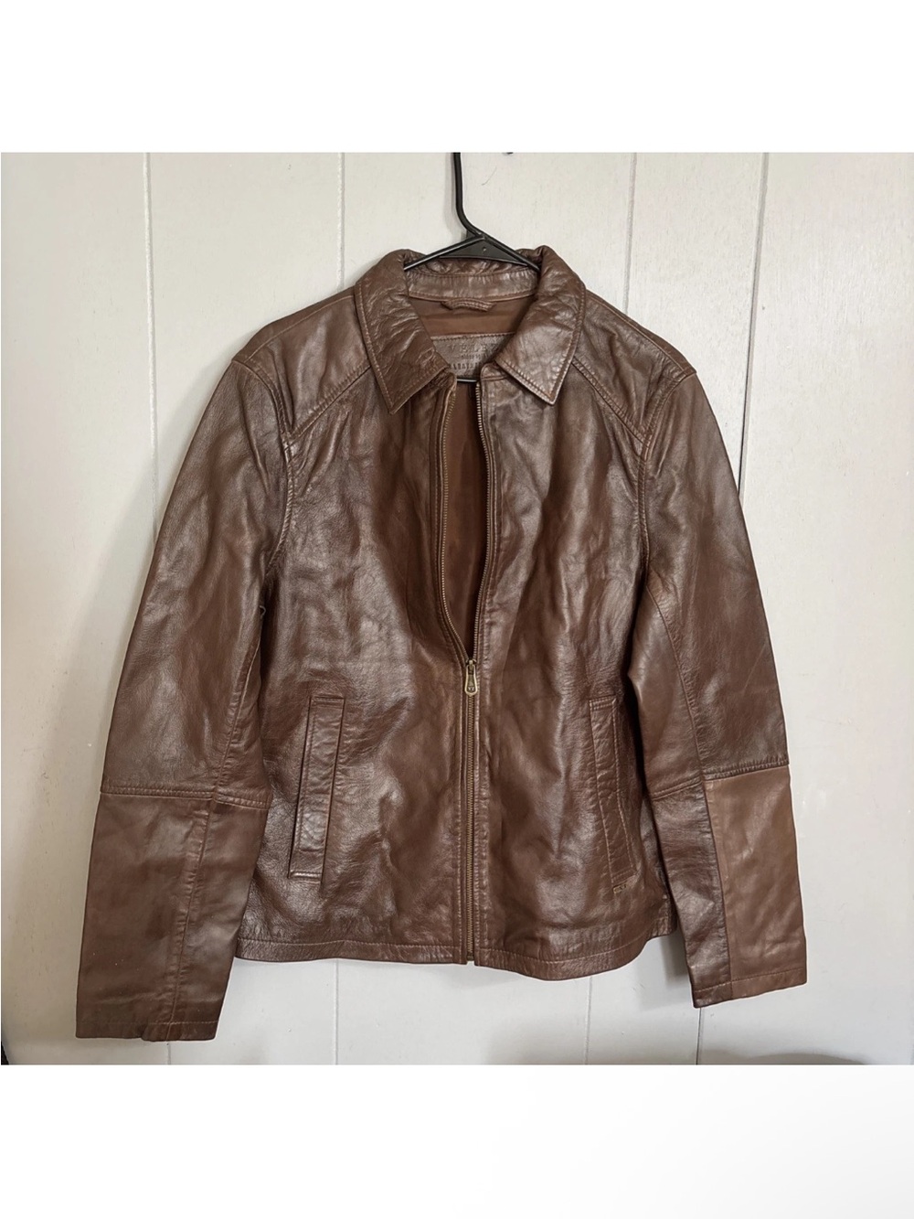 Men's Velez Brown Leather Jacket Classic Vintage Style size S